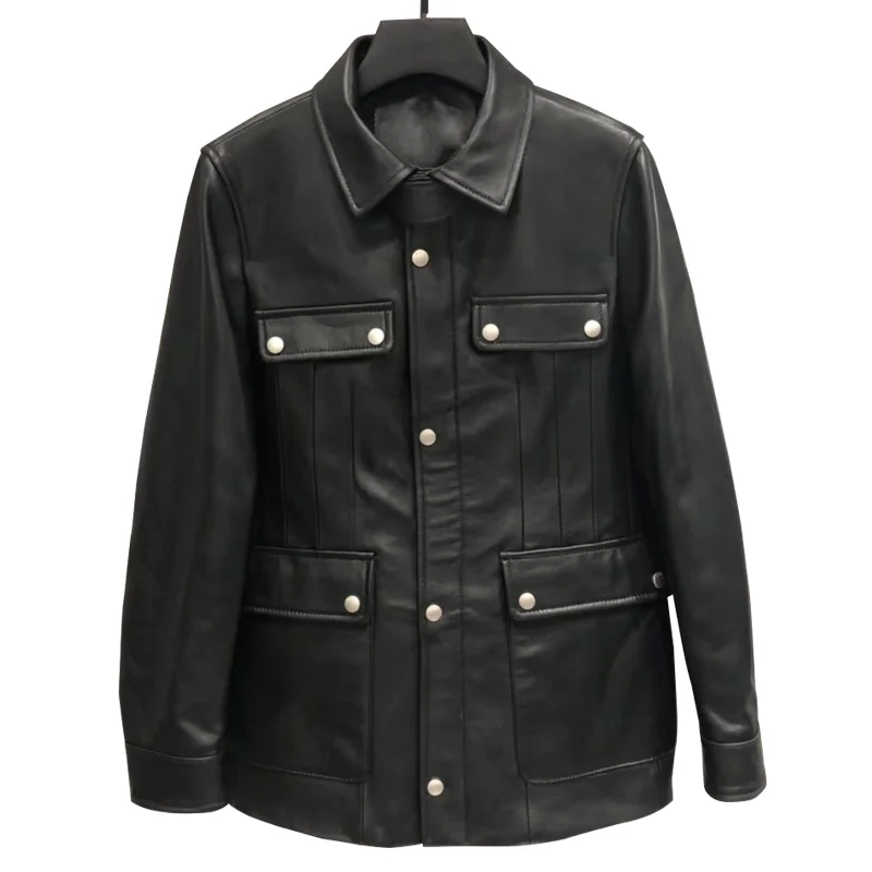 

Natural Sheepskin Jacket Women Female Genuine Leather Long Jacket Ladies Spring Clothing