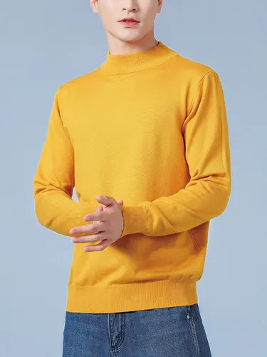 남성용 캐시미어 스웨터, 부드러운 따뜻한 저지 점퍼, 풀 옴므 하이버 풀오버, 하프 터틀넥 니트 스웨터, 가을 겨울 3