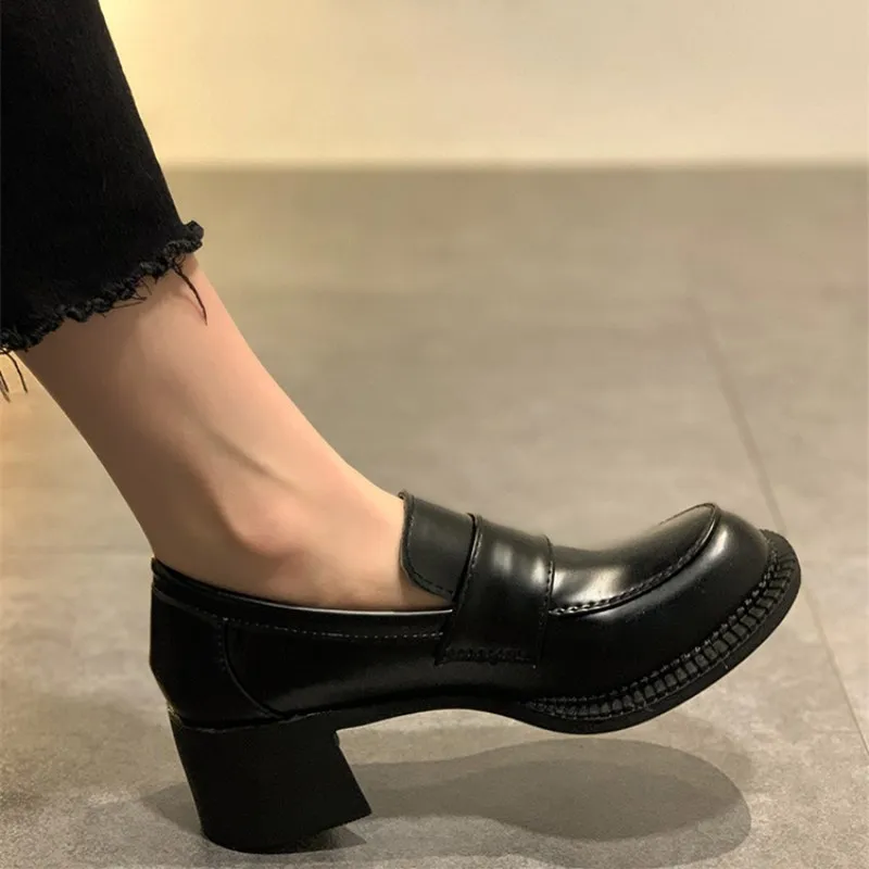 Chunky heel oxford womens shoes Clearance