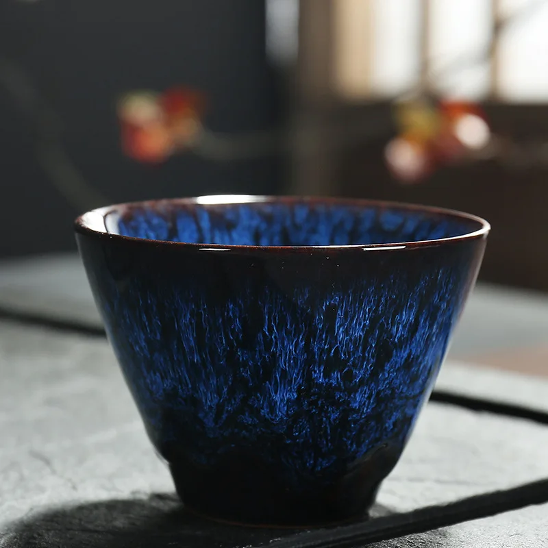 

JIA-GUI LUO 120ML Ceramic China Tea Cup Kiln Change Ceramic Home Tea Cup Creative ceramic cup Tea set I060