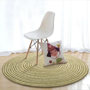 

New Hand Weave Round Carpets for Living Room Computer Chair Area Rug Children Play Tent Hang Basket Mat Cloakroom Tatami Mats