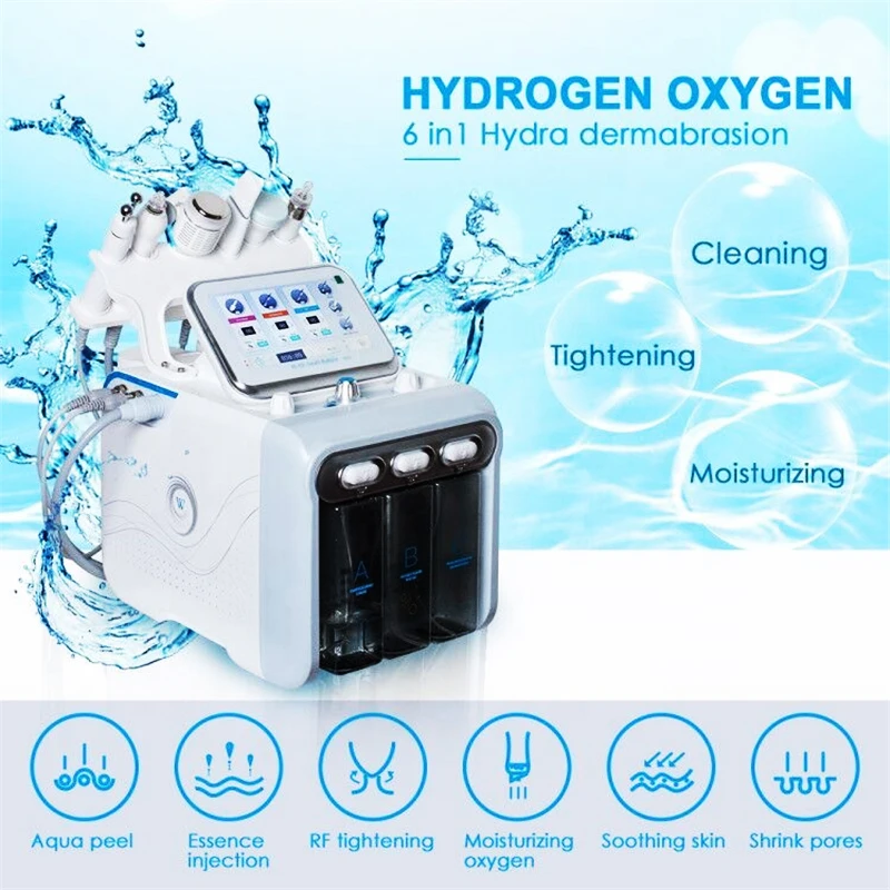 6 in 1 Hydra Dermabrasion Aqua Peel Clean Skin Care BIO Light RF Vacuum Face Cleaning Hydro Oxygen Jet Machine Water | Красота и