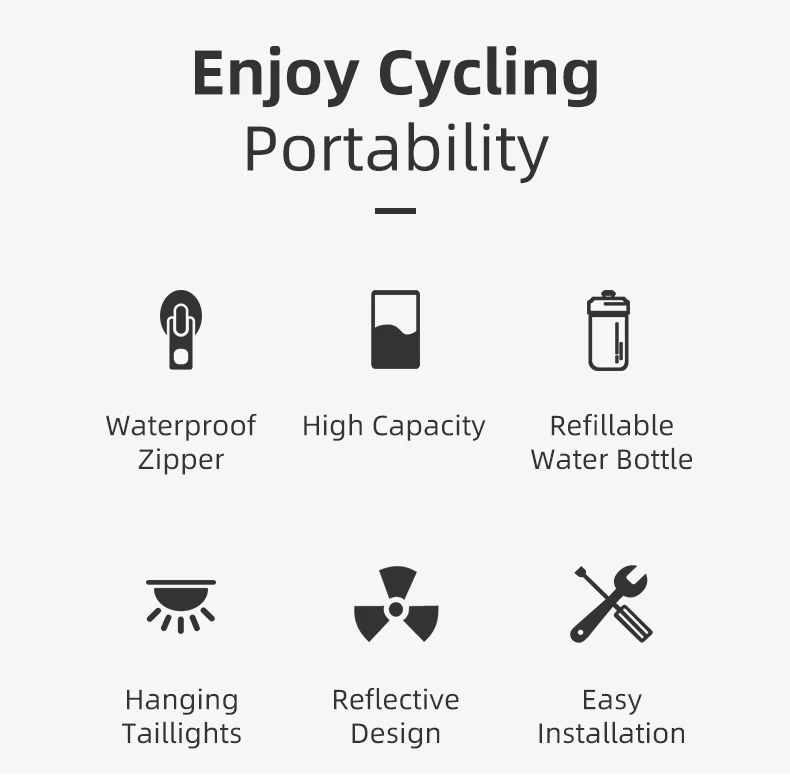 Rainproof Bike Saddle Bag Bicycle Rear Bags With Water Bottle Pocket Bicycle Ref