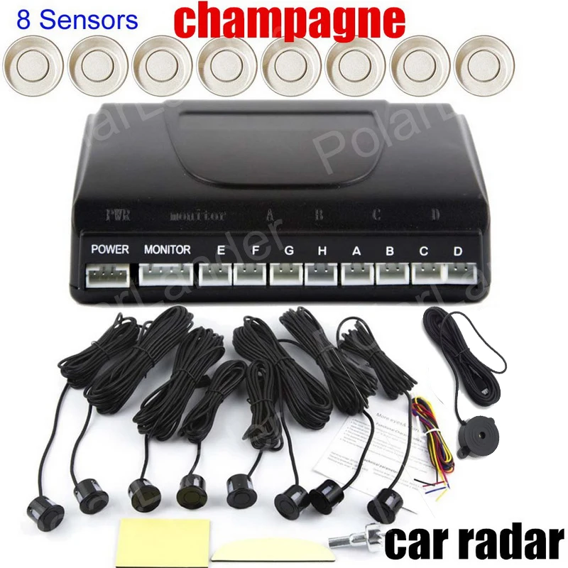 Parktronic LED Parking Sensor with 8 sensors 12V Detector System Car Parking Sensor Auto Reverse Backup BEBE Sound Alarm Display