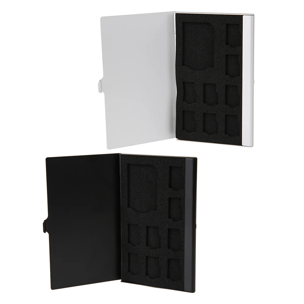 

Monolayer Aluminum 1SD+ 8TF Micro SD Cards Pin StorageBox Case Holder