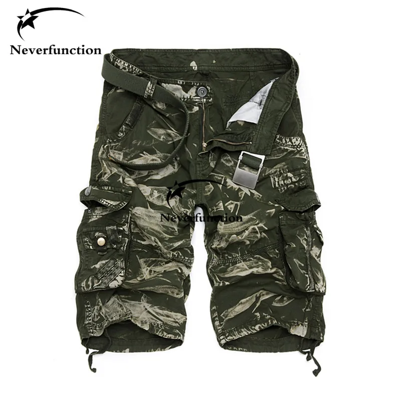 Мужские бермуды с несколькими карманами, камуфляжные шорты-карго с принтом, бренд, свободные мужские повседневные высококачественные комбинезоны, летние пляжные шорты
