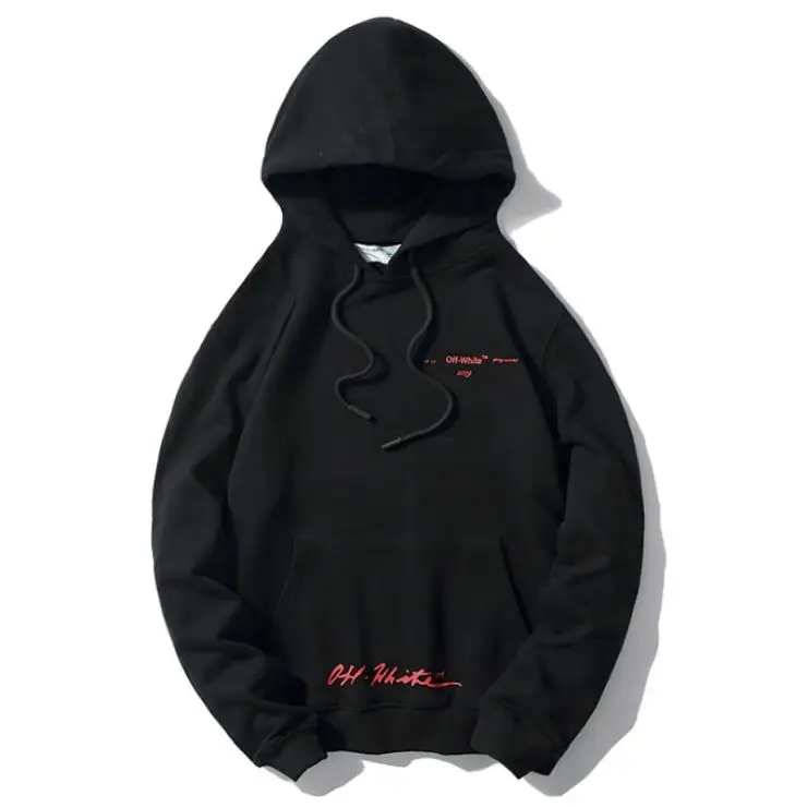 Градиент звездное небо граффити стрелка Off-White OW Мужчины Женщины Осень Зима Мода хлопок свободная толстовка с капюшоном куртка