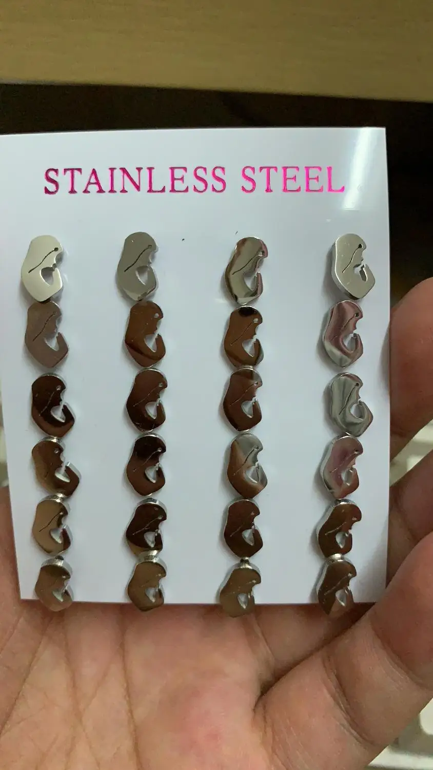 

12Pairs/Lot 316L Stainless Steel Concise Young Girl Stud Earrings Women Jewelry Gift