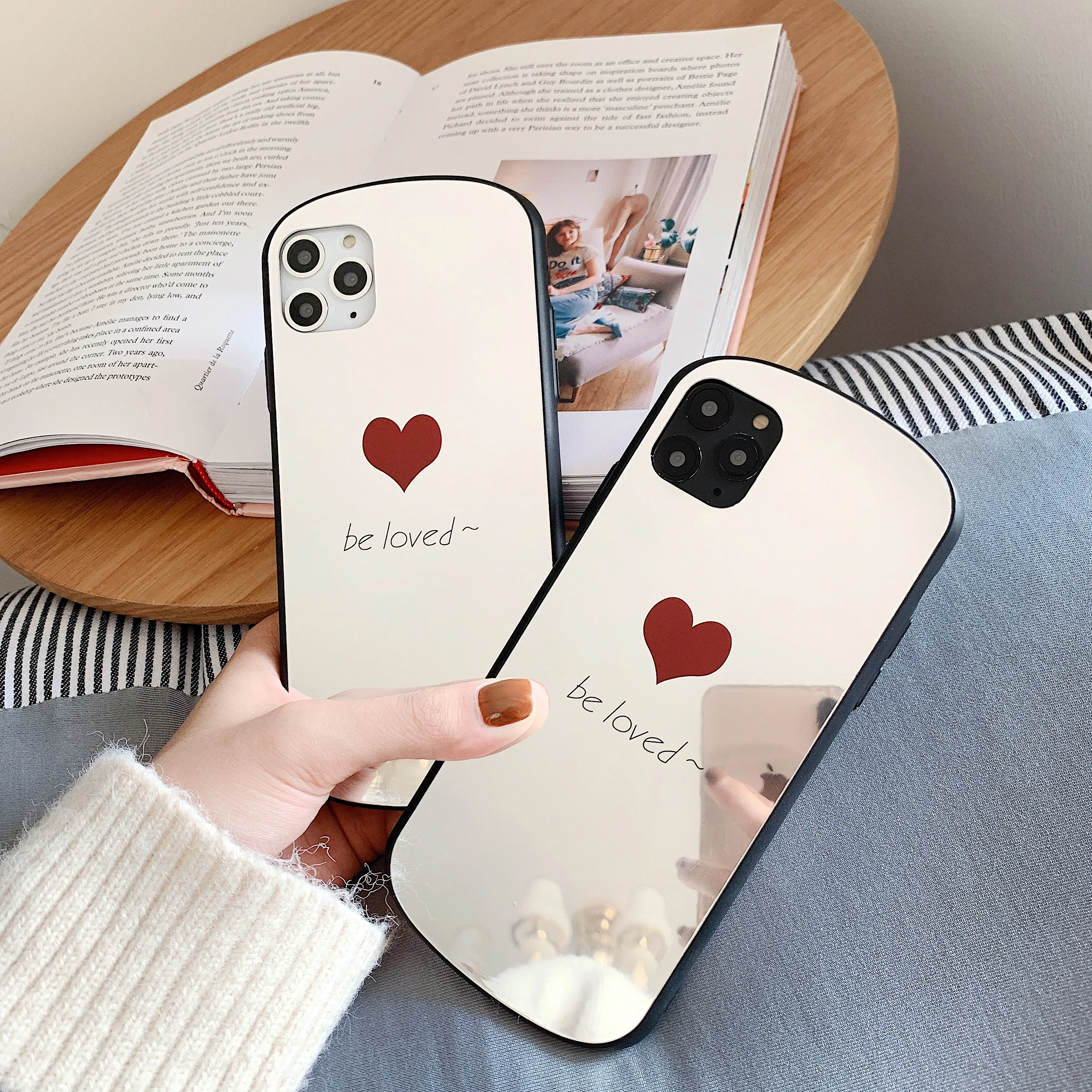 3D роскошный зеркальный чехол с сердечком для iphone 11 Pro Max iPhone XS XR X 6S 6 7 8 Plus
