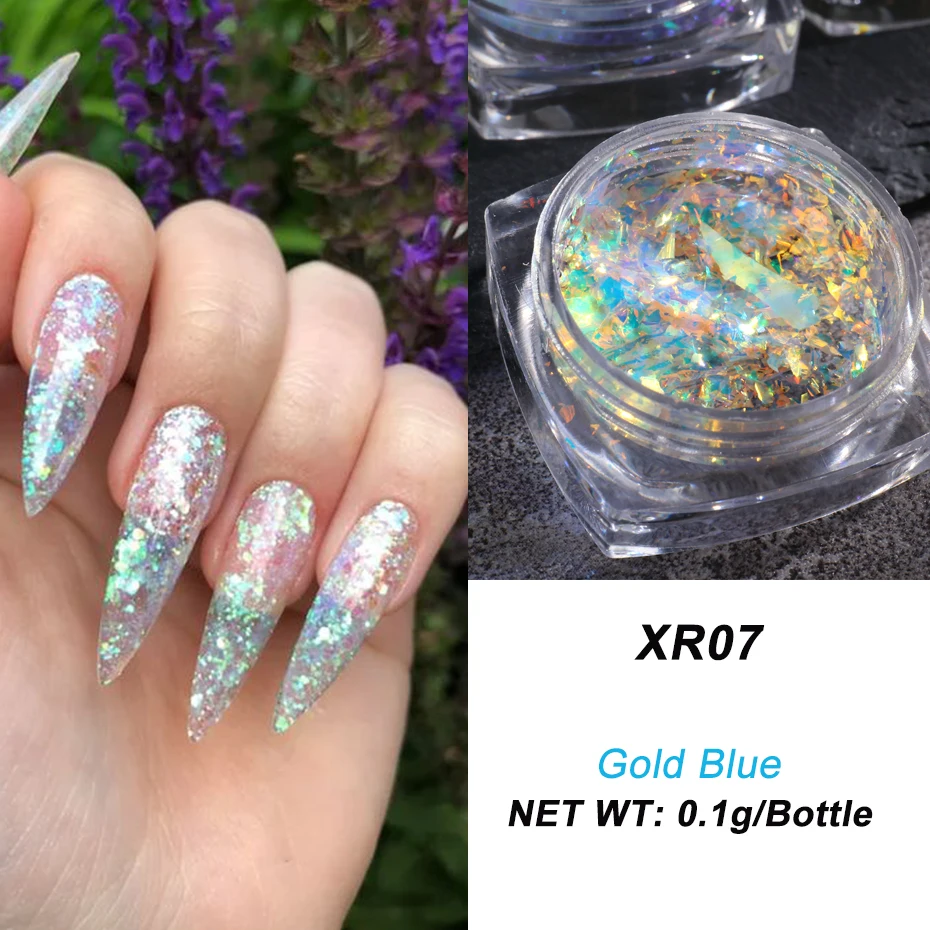 1 Pot Opal Crystal Iridescent Nail Powder Pigment Ice Edelweiss Glitter  Flakes Piece Aurora Color Mixed Nail Art Sequins Powder - AliExpress