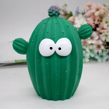 

Cute Cartoon Cactus Coins Boxes Facial Expression Unique Fun Cactus Plant Resin Coin Piggy Bank Home Decoration 2021 Gift