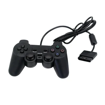 

Black Wired Controller 1.8M Double Shock Remote joystick Gamepad Joypad for PlayStation 2 PS2 K5 Black Practical Joysticks