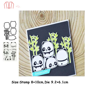 

Mai Panda and Bamboo Metal Cutting Dies Stencils Cear Stamp for DIY Scrapbooking photo album Decorative Embossing Paper Cards