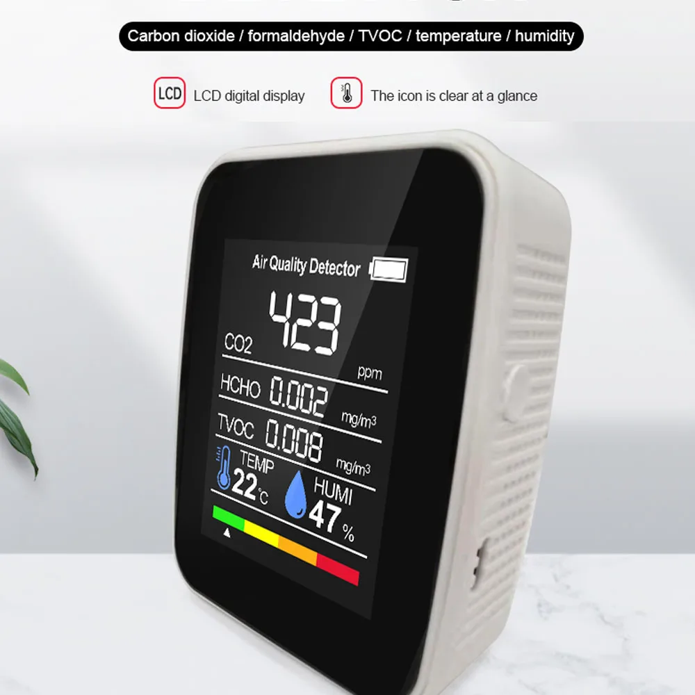 Многофункциональный Датчик качества воздуха детектор CO2 TVOC формальдегида