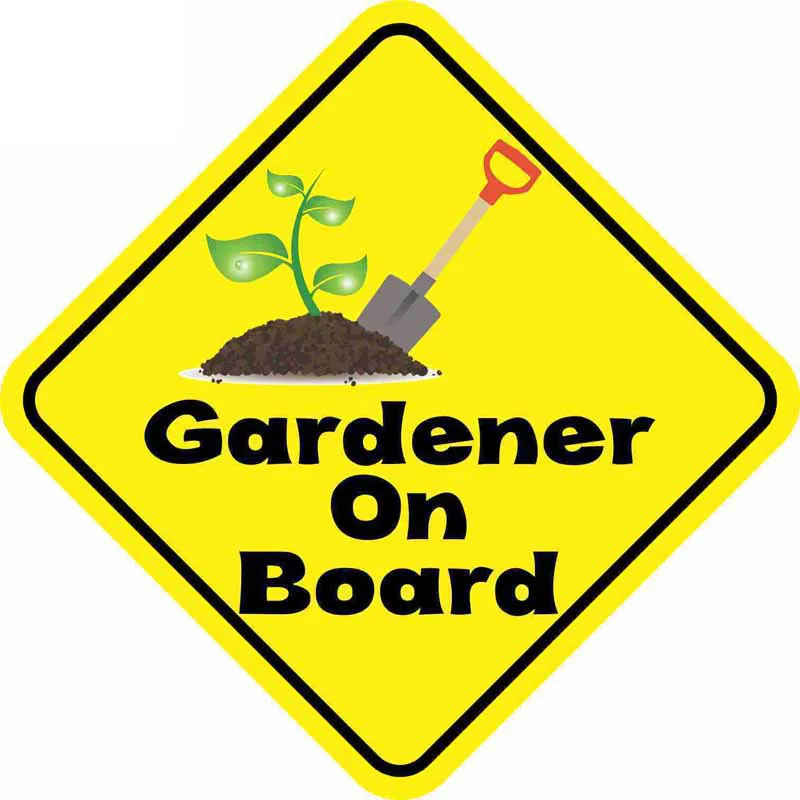 

Personality Car Stickers Garden GARDENER ON BOARD Accessories Motorcycle Cover Scratches Waterproof Car Styling PVC 12cm *12cm