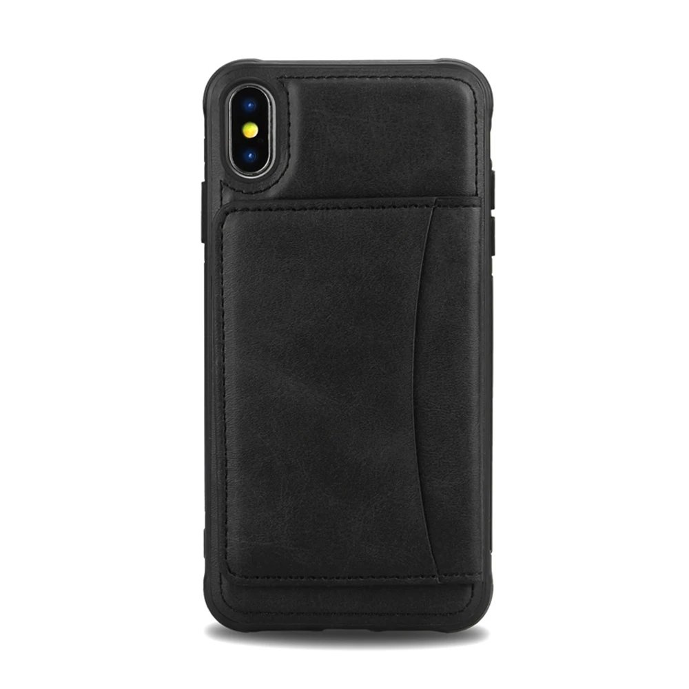 Черный Чехол KISS с отделением для карт, флип-чехол для iPhone 7 Plus, чехол 6, 6 S, 8, X, XS, XR, XS, MAX, деловой чехол s, для iPhone 7, чехол, 6S Plus, 8, Funda Coque - Цвет: Черный