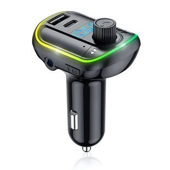 

Car Mp3 Player Dual USB Bluetooth 5.0 Hands-free FM Transmitter Colorful Light USB Car Charger 18W Car MP3 Player