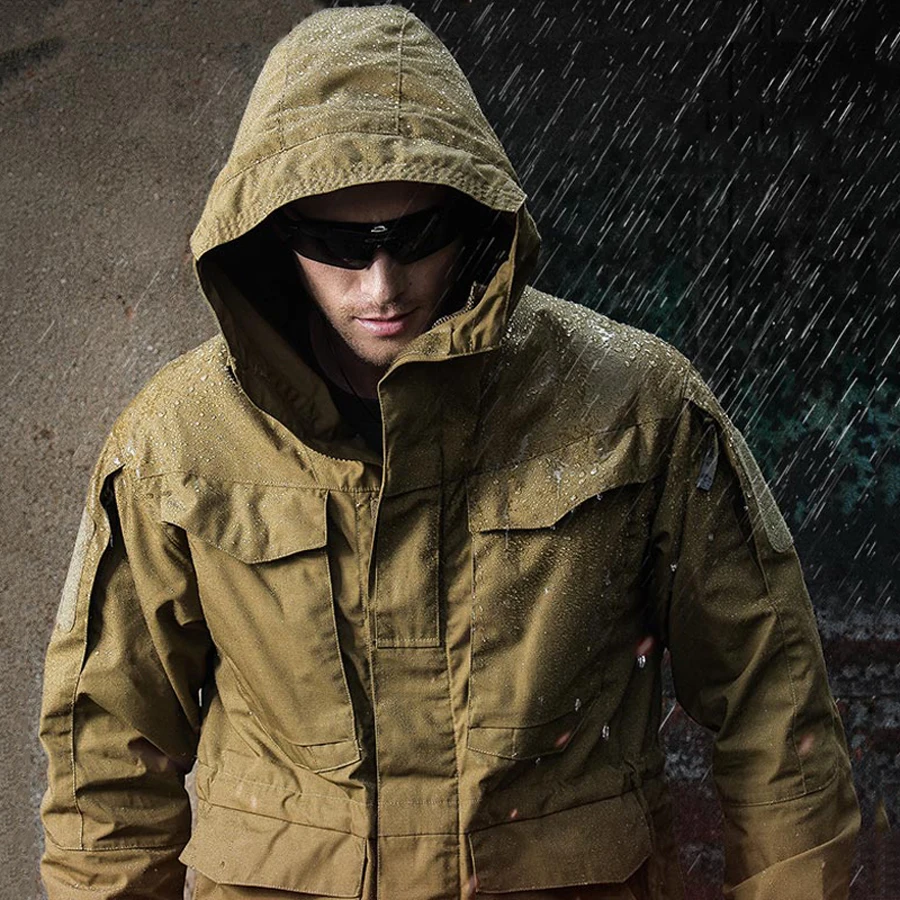 US Men's Combat Hooded Coat Military Tactical Jackets Outdoor Waterproof Outwear 