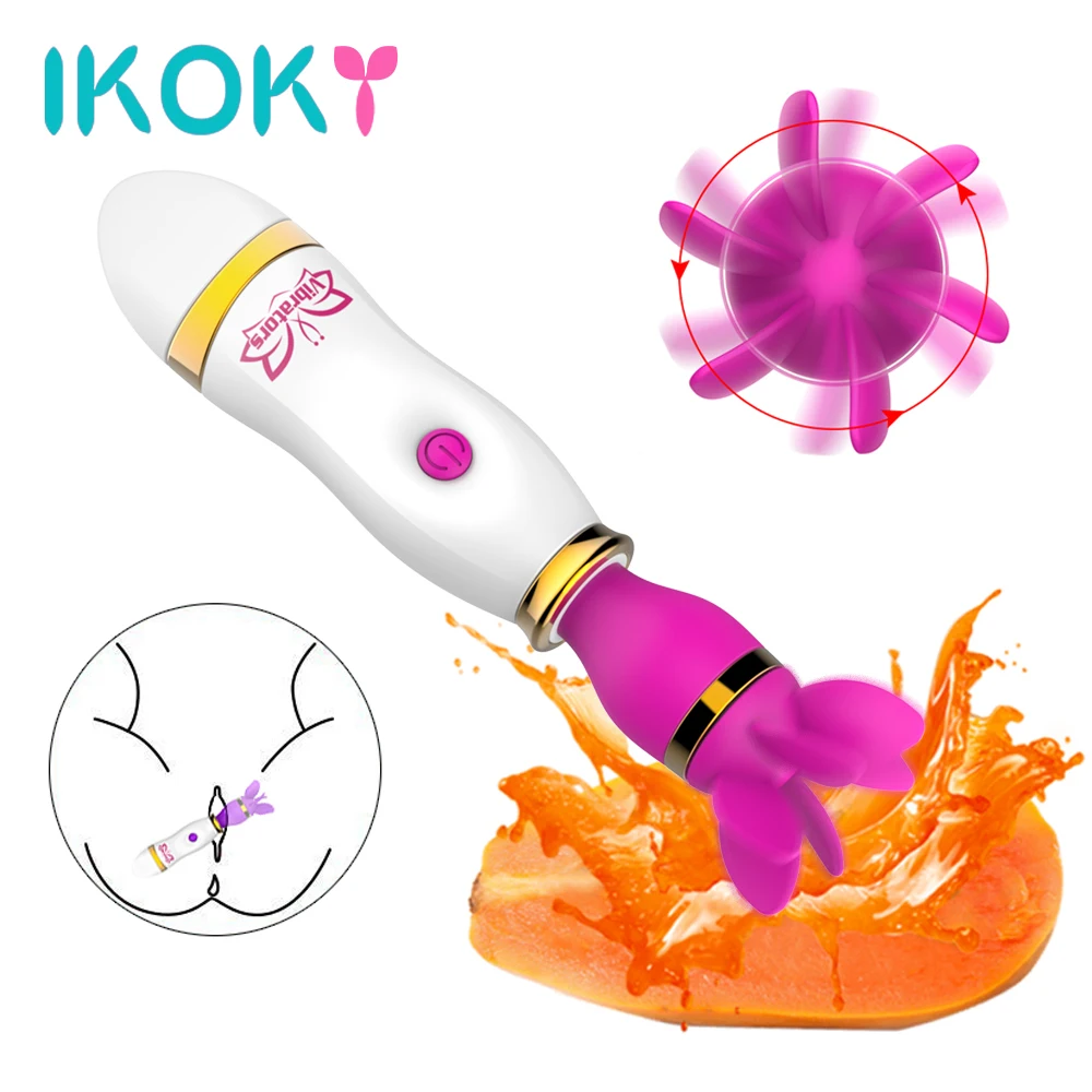 Роторный вибратор IKOKY 12 скоростей лизание языка AV Стимуляция клитора массаж