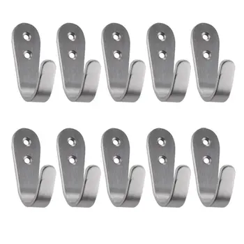 

Brushed Stainless Steel Coat and Hat Single Hook Heavy Duty Wall Mount, 10-Pcs Value Pack