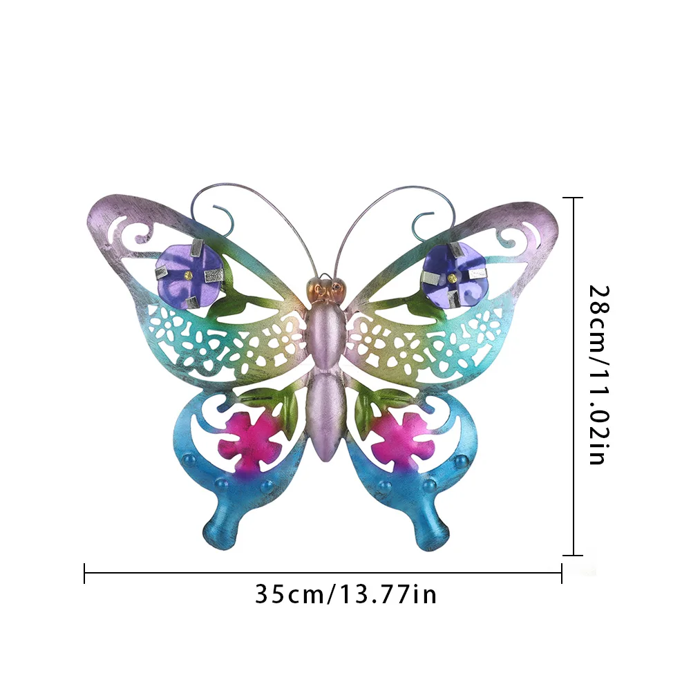 Colorful 3D Metal Butterfly and Mermaid Decorative Wall Art Sculpture