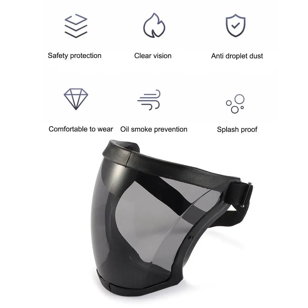 Z50 Dropshipping Full Face Shield Kitchen Transparent Shield Home Oil-splash Proof Eye Facial Anti-fog Head Cover Safety Glasses