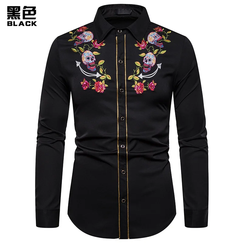 Top men shirt men men s shirts fashion casual shirts printed shirts men s lapel shirts 5