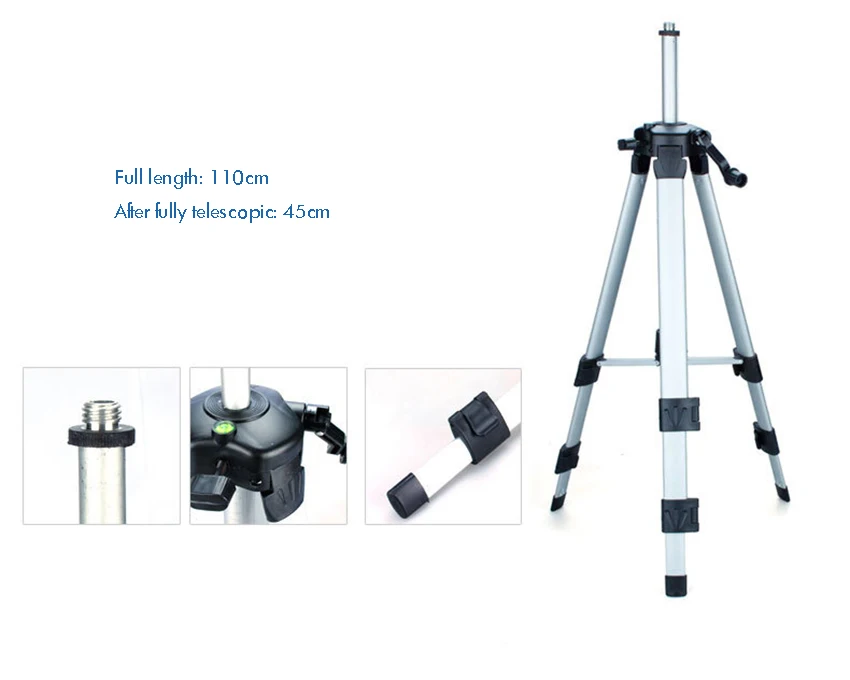 1,2 м легкий лазерный уровень 3-опорные ножки с сумкой Алюминий сплав Телескопический кронштейн, 5/8 ''нитки, для лазерного нивелира и Камера