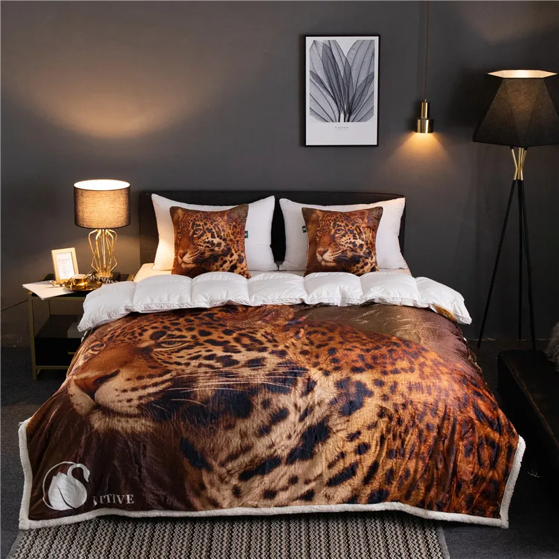 

Cheetah pattern Winter Thick Comfy Blanket Adults and Children Fleece Weighted Blankets for Beds Travel