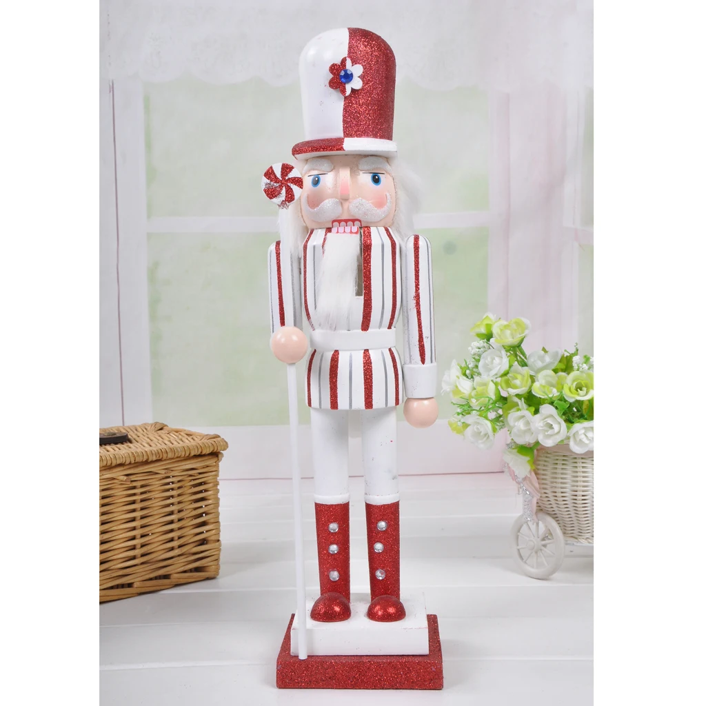 23~40cm Handpainted Wooden Nutcracker Handcraft Toy Christmas Decor Collectibles