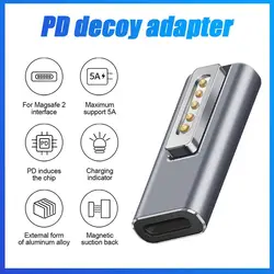 Adaptateur magnétique USB type c vers Magsaf * 2, adaptateur PD à Charge rapide pour MacBook Air/Pro avec voyant lumineux, haute qualité 