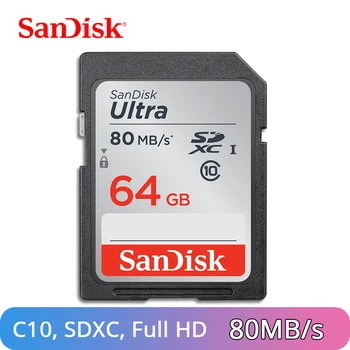 

SanDisk 64GB Ultra SD Memory Card SDHC/SDXC 128GB SD Card Class10 16GB 32GB Cards C10 UHS-I 80MB/s Flash Card For Full HD Camera