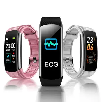 

C16 Waterproof Heart Rate ECG Blood Pressure Monitoring Pedometer Smart Bracelet for ios Android