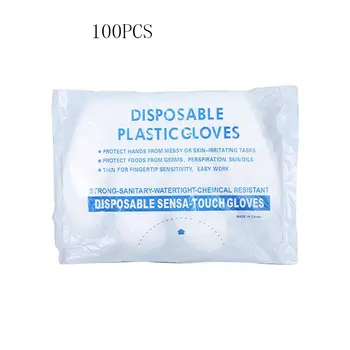 

Disposable Clear Plastic Gloves Polyethylene Work Gloves Food Prep Gloves Powder & Latex Free Gloves 100Pcs