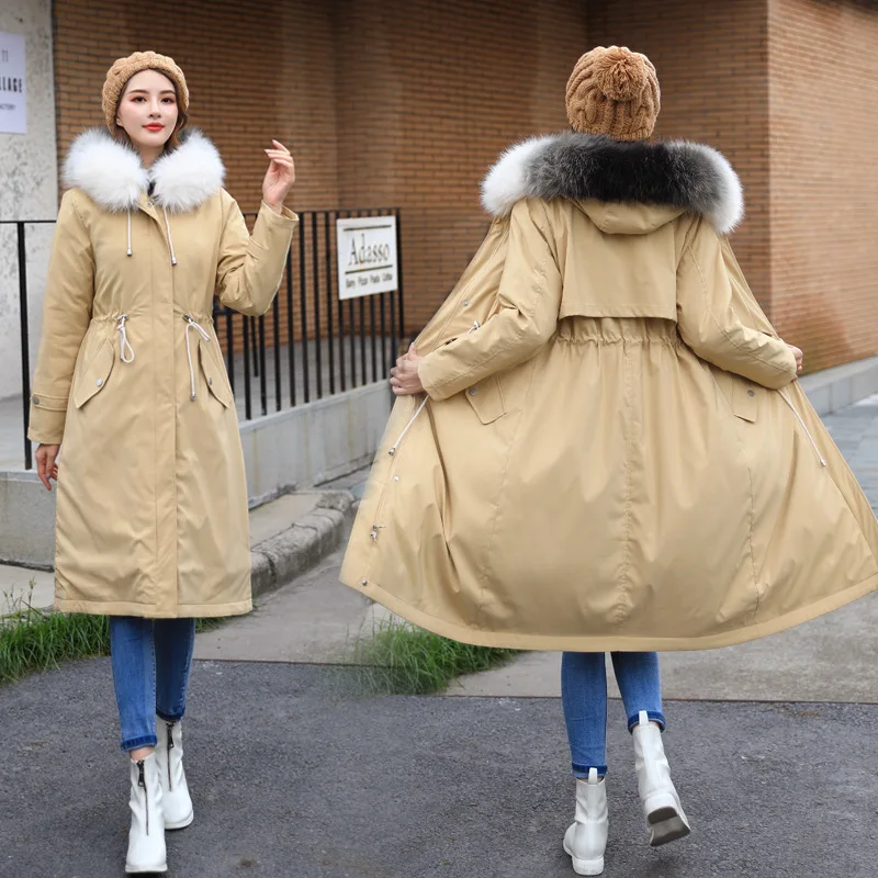 Повседневное зимнее пальто размера плюс 6XL, утолщенная парка для женщин, Свободное длинное зимнее пальто, пуховик из хлопка для девушек
