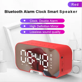 

Teyeleec Bluetooth Speaker Portable Mini Clock Small Stereo Overweight Subwoofer Outdoor Small Mirror Speaker Home 3D Surround
