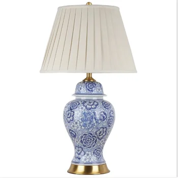 

Jingdezhen Blue White Porcelain Ceramic Table Lamp For BedRoom Bedside Living Room Foyer Study Desk Reading Night Light 190156
