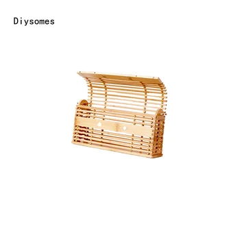 

Diysomes Women'S Handbags Woven Bag Summer Bamboo Space Handbag Women For Beach Tote Bags