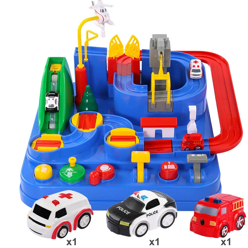 

Children Adventure Toys Racing Tracks Manual Car Combination Inertia Train Puzzle Rail Car Toys for Kids House Play Game