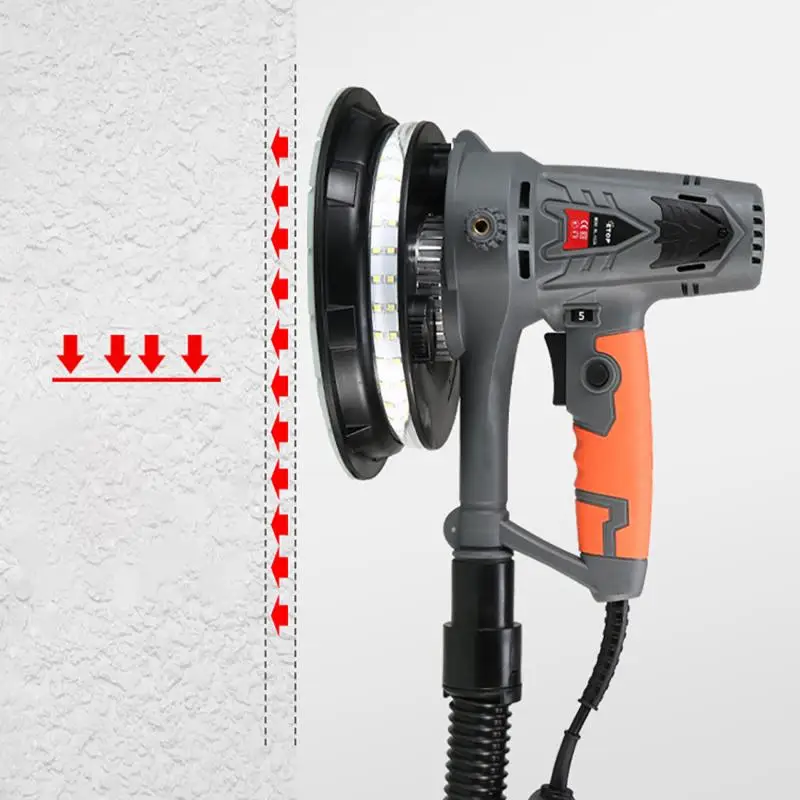 220V 1250W Drywall Sander Wall Polishing Machine Grinding Portable Adjustable Led Light Wall Putty Polisher Machine EU Plug,electric polisher
