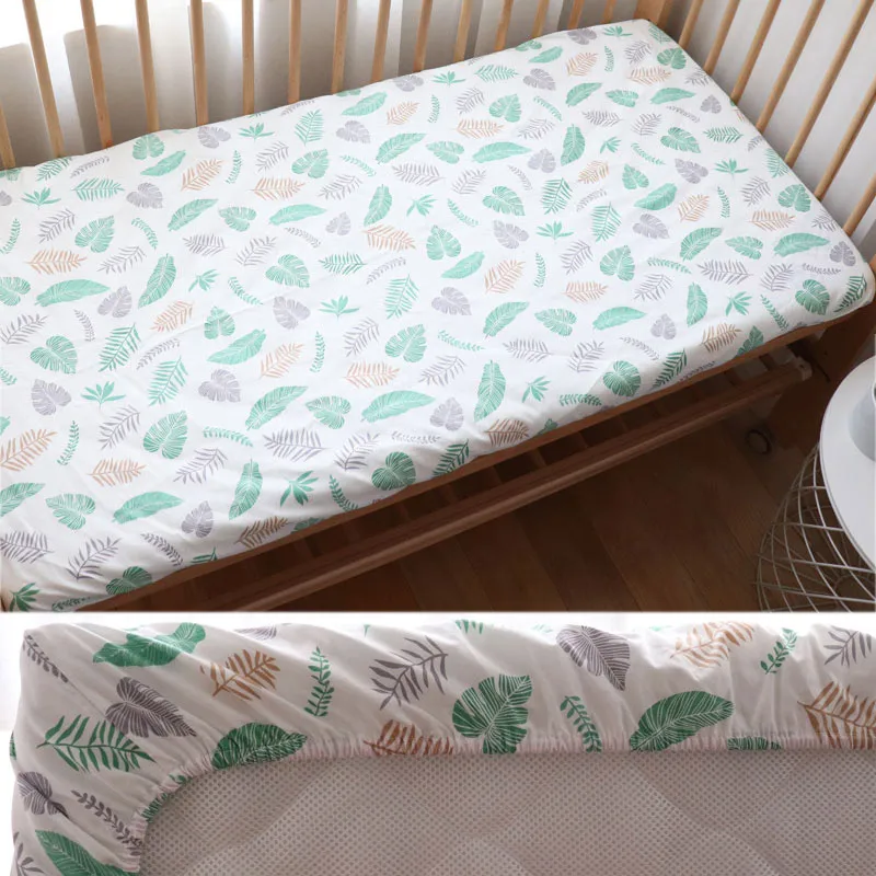 Детская простыня для новорожденных хлопок Мягкая кроватка простынь на резинке для детей Защитный наматрасник 130x70 см Прямая поставка