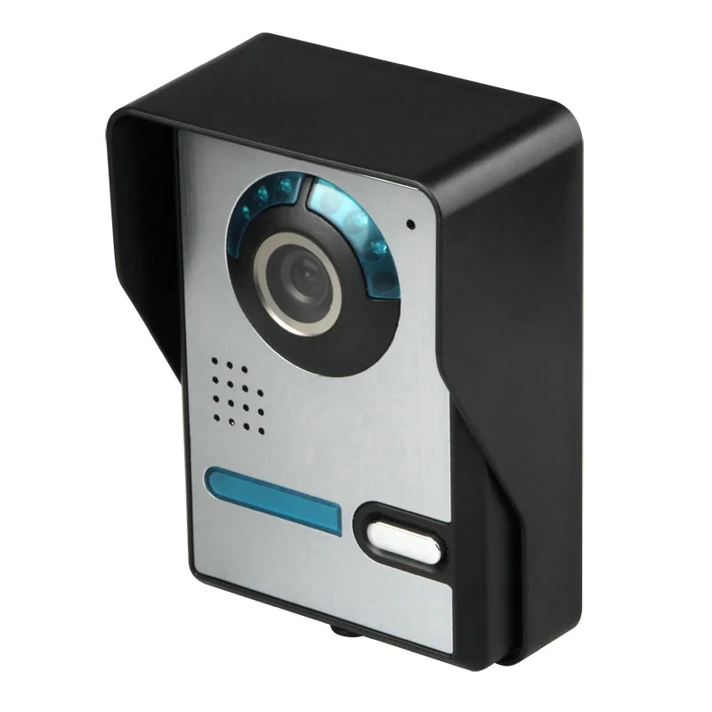 Mountainone 7-дюймовый ночное видеофон с дверным звонком с инфракрасным дождь домофон Системы черный+ серебро Abs+ Алюминий сплав штепсельная вилка европейского стандарта
