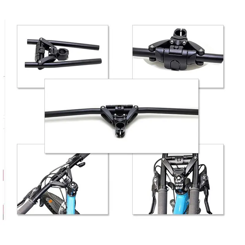 Taozik Folding Bike Handlebar Mountain Bike Folding Handlebar Travel Bending Handle