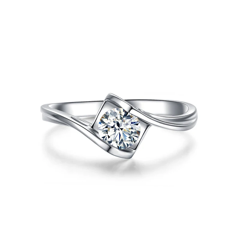 Классическое 1.0ct 6,5 мм созданное Муассанит роскошное качественное обручальное кольцо для невесты обручальное кольцо для женщин, Прямая поставка