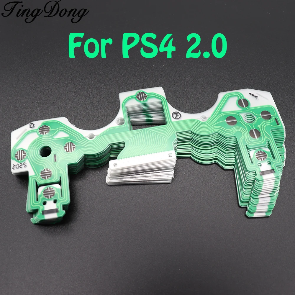 

TingDong 20pcs/lot for playstation 4 2.0 controller green Conductive Film for PS4 Keypad Flex Cable PCB Circuit Ribbon Film