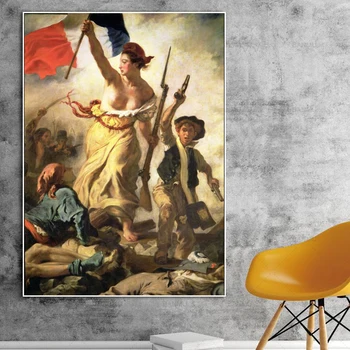 Liberty Leading the People by Eugène Delacroix Printed on Canvas 4