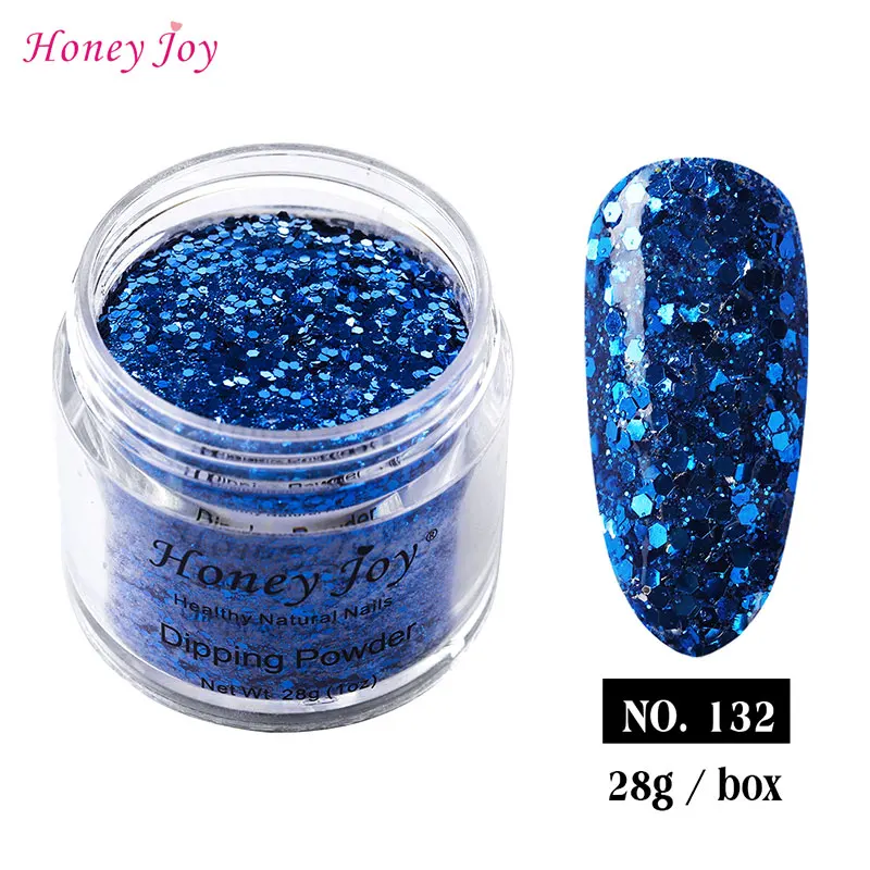 

18g/28g Very Fine Shine Blue Glitter Hexagon Sequin Paillette Dip Powder Long-lasting Nails No UV Light Needed