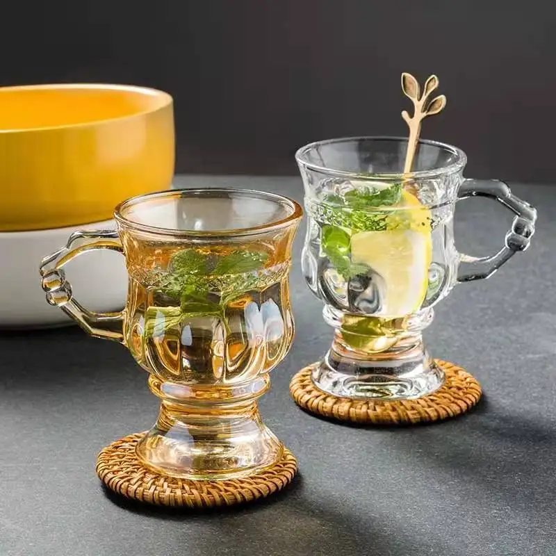 Heat Resistant Thick Glass Cup European Style Teacup Coffee Cup Healthy Drink Mug Tea Mugs coffee cup tea cup coffee mug