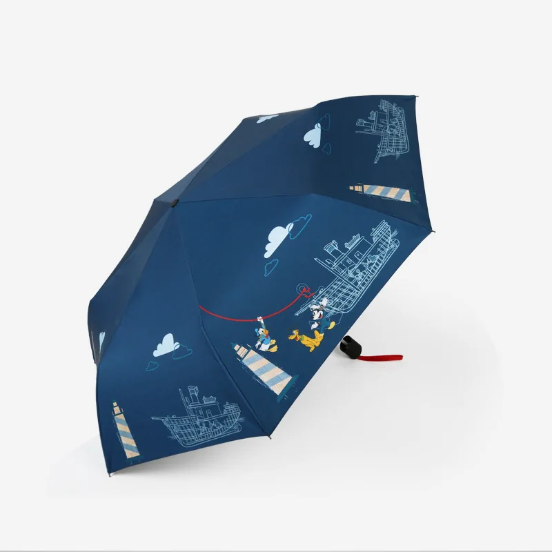 Windproof Travel Umbrella Donald Duck Fishing Compact Folding Umbrella Automatic Open//Close