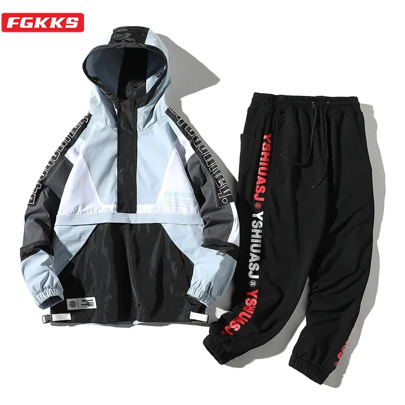 FGKKS Men Fashion Tracksuit Set Spring Autumn New Men's Zipper Coat + Pants 2 Piece Sets Sweat Suit Fitness Sets Male FGKKS Men Fashion Tracksuit Set Spring Autumn New Men's Zipper Coat + Pants 2 Piece Sets Sweat Suit Fitness Sets Male